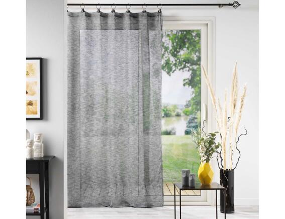 Douceur d'intérieur Κουρτίνα Χαμηλής Σκίασης Linka  με κρίκους και διαστάσεις 140x240cm - Charcoal Grey
