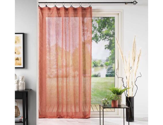 Douceur d'intérieur Κουρτίνα Χαμηλής Σκίασης Linka  με κρίκους και διαστάσεις 140x240cm - Terracotta Orange