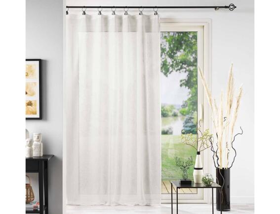 Douceur d'intérieur Κουρτίνα Χαμηλής Σκίασης Linka  με κρίκους και διαστάσεις 140x240cm - White