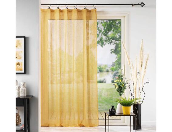 Douceur d'intérieur Κουρτίνα Χαμηλής Σκίασης Linka με κρίκους και διαστάσεις 140x240cm - Yellow