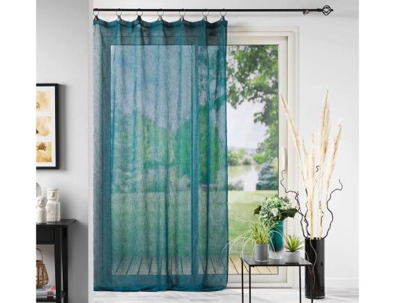 Douceur d'intérieu Κουρτίνα Χαμηλής Σκίασης Linka r με κρίκους και διαστάσεις 140x240cm - Blue