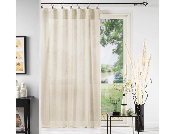 Douceur d'intérieur Κουρτίνα Χαμηλής Σκίασης Linka  με κρίκους και διαστάσεις 140x240cm - Natural