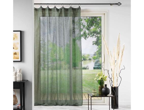 Douceur d'intérieur Κουρτίνα Χαμηλής Σκίασης Linka  με κρίκους και διαστάσεις 140x240cm - Khaki