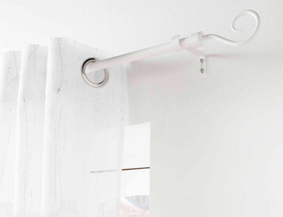 Douceur d'intérieur  Μονό Κουρτινόξυλο Arabesque με διάμετρο 19mm και επέκταση 120 - 210cm - White