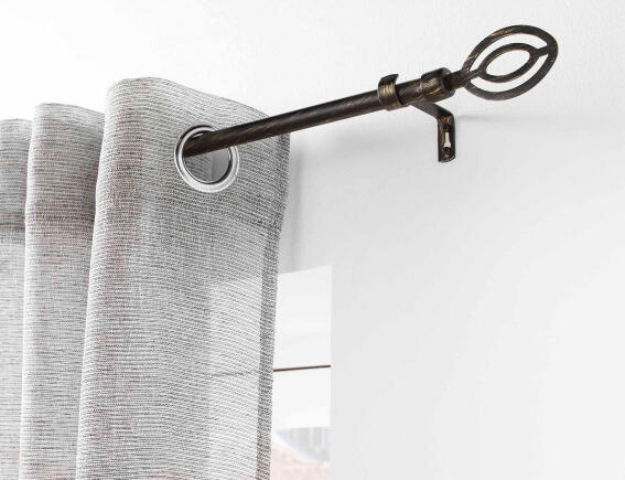 Douceur d'intérieur Μονό Κουρτινόξυλο Alpha  με διάμετρο 19mm και επέκταση 120 - 210cm - Black/Gold