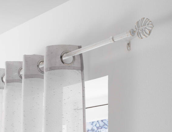 Douceur d'intérieur Μονό Κουρτινόξυλο Tropi με διάμετρο 19mm και επέκταση 120 - 210cm - White/Gold