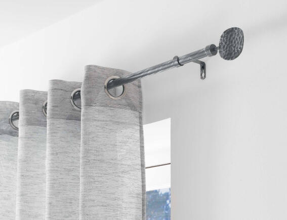 Douceur d'intérieur Μονό Κουρτινόξυλο Bullette  με διάμετρο 19mm και επέκταση 120 - 210cm - Grey/Silver