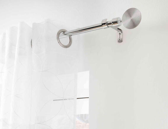 Douceur d'intérieur Μονό Κουρτινόξυλο Rollis  με διάμετρο 19mm και επέκταση 120 - 210cm - Chrome