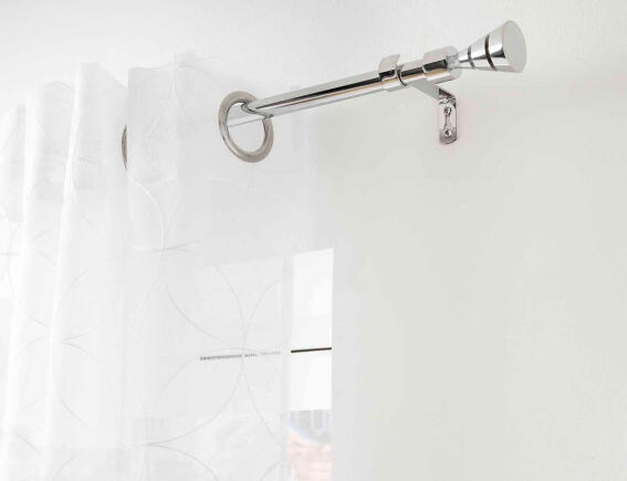 Douceur d'intérieur Μονό Κουρτινόξυλο Silas με διάμετρο 19mm και επέκταση 120 - 210cm - Chrome