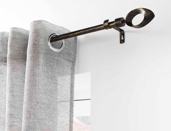 Douceur d'intérieur Μονό Κουρτινόξυλο Ovalon  με διάμετρο 19mm και επέκταση 120 - 210cm - Black/Gold