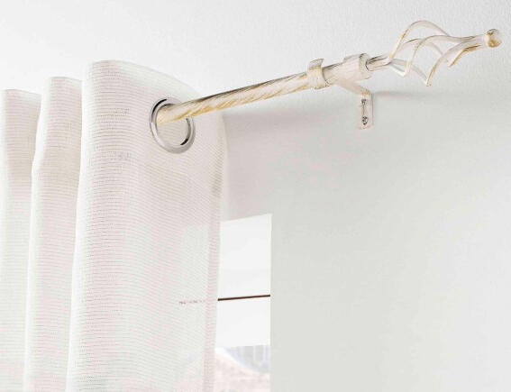 Douceur d'intérieur Μονό Κουρτινόξυλο Twisty  με διάμετρο 19mm και επέκταση 120 - 210cm - White/Gold