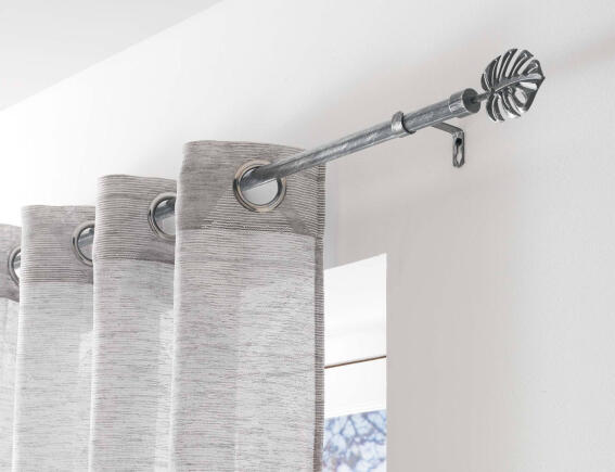 Douceur d'intérieur Μονό Κουρτινόξυλο Tropi  με διάμετρο 19mm και επέκταση 120 - 210cm - Grey/Silver