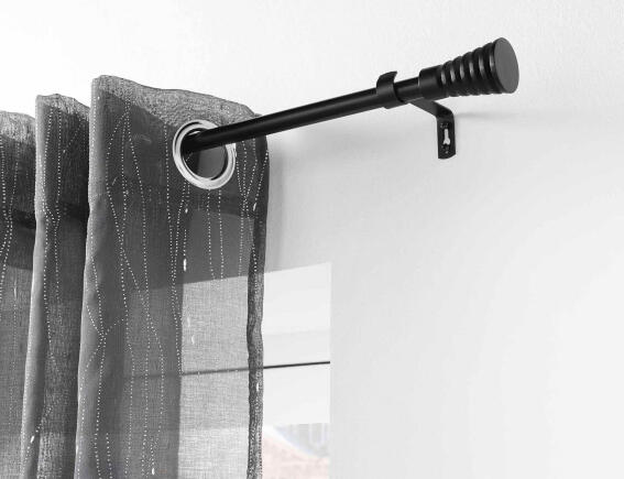 Douceur d'intérieur  Μονό Κουρτινόξυλο Sablis με διάμετρο 19mm και επέκταση 120 - 210cm - Black