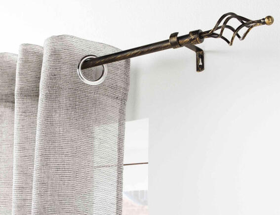 Douceur d'intérieur Μονό Κουρτινόξυλο Twisty  με διάμετρο 19mm και επέκταση 120 - 210cm - Black/Gold