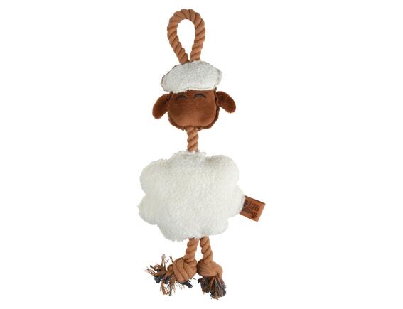 Λούτρινο Παιχνίδι σκύλου Sheep Wooly LoveStory με σχοινί, ήχο και διαστάσεις 15x6x40cm