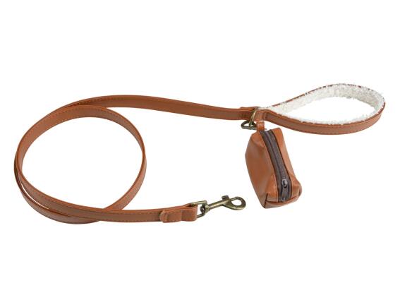 LoveStory Οδηγός σκύλου Wooly με Θήκη για σακούλες και μήκος 125cm