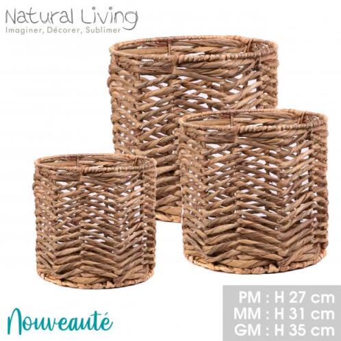 Natural Living Σετ Καλάθια Αποθήκευσης 3 τμχ. 27 / 31 / 35 cm 54637