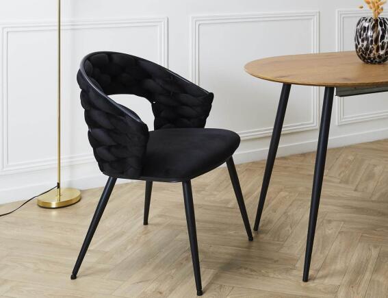 Home Deco Factory Kαρέκλα Sawyer με διαστάσεις 62x54x83cm - Black