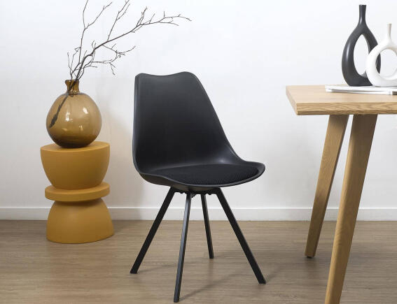 Home Deco Factory Καρέκλα Αtom με διαστάσεις 52x47x82cm - Black