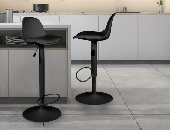 Σκαμπό μπαρ Isak Home Deco Factory με ρυθμιζόμενο ύψος και διαστάσεις 41.5x38x83cm/104cm - Black