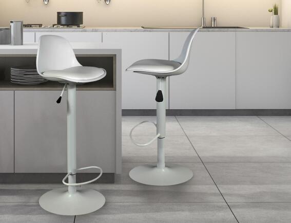 Σκαμπό μπαρ Isak Home Deco Factory με ρυθμιζόμενο ύψος και διαστάσεις 41.5x38x83cm/104cm - White