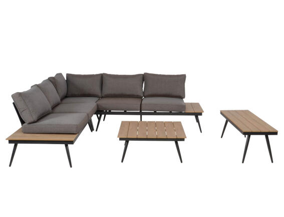 Lesli Living Arezzo Σετ Σαλόνι Κήπου & Βεράντας από Αλουμίνιο Polywood Γκρι