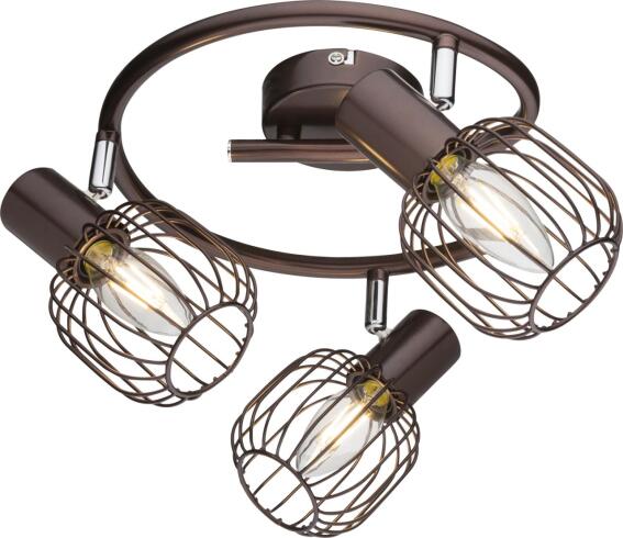 Globo Lighting Σπότ AKIN τρίφωτο μπρονζέ  3xE14