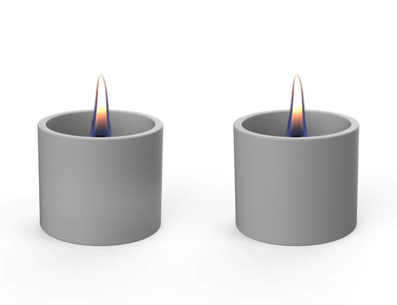 Tenderflame Breeze 8 Επιτραπέζια Εστία Φωτιάς 150ml με Διάρκεια Καύσης 4 - 5 Ώρες 9x7.5cm 2 Τεμάχια Grey