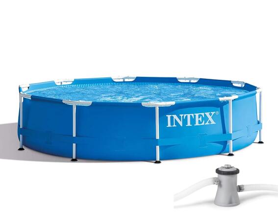 Πισίνα Intex Metal Frame οικογενειακή, με μεταλλικό σκελετό, χωρητικότητα 4485lt και διαστάσεις 305x305x76cm - Περιλαμβάνεται αντλία φίλτρου