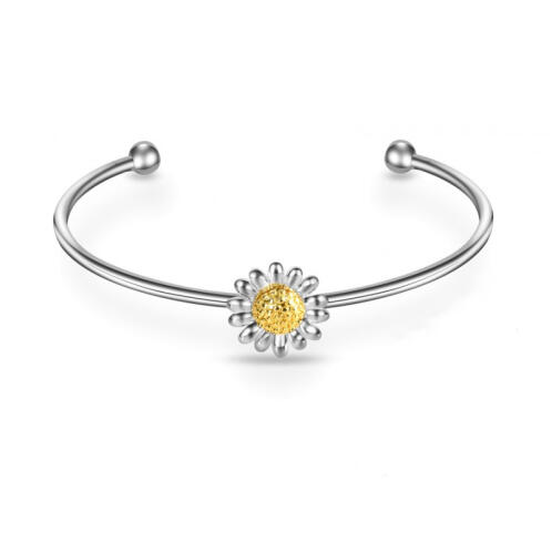 Philip Jones Γυναικείο Ασημένιο Βραχιόλι Με Σχέδιο Μαργαρίτα