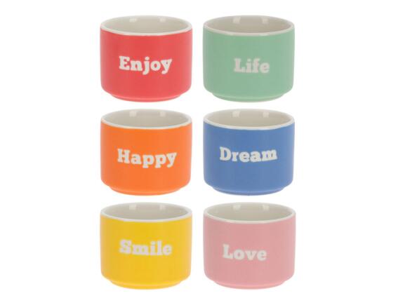 Σετ Κούπες από πορσελάνη, με χωρητικότητα 60ml - 6 τεμάχια