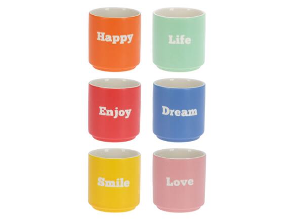 Σετ Κούπες από πορσελάνη, με χωρητικότητα 180ml - 6 τεμάχια