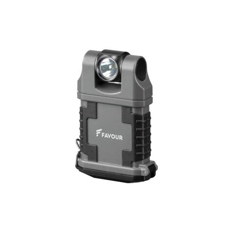 Favour T2342 Φακός Μπαταρίας Led Αδιάβροχος IP64 Με Μέγιστη Φωτεινότητα 160 lm και Μαγνητικό Κλιπ Σκούρο Γκρι