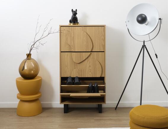 Παπουτσοθήκη Calypso Home Deco Factory με 3 ράφια, 6 επίπεδα και διαστάσεις 60x24x115cm - Απόχρωση Ξύλου