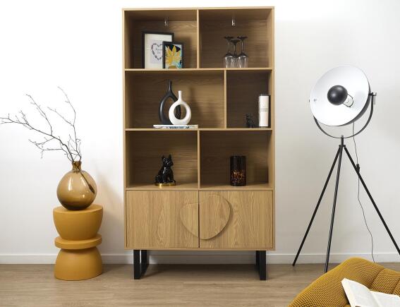 Βιβλιοθήκη Calypso Home Deco Factory με 5 ράφια και διαστάσεις 100x35x180cm - Aπόχρωση Καφέ