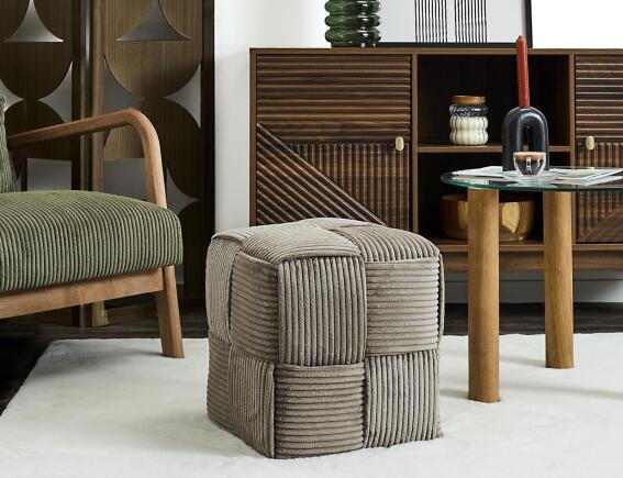 Σκαμπό Πουφ Scott Home Deco Factory με διαστάσεις 36x36x38cm - Taupe