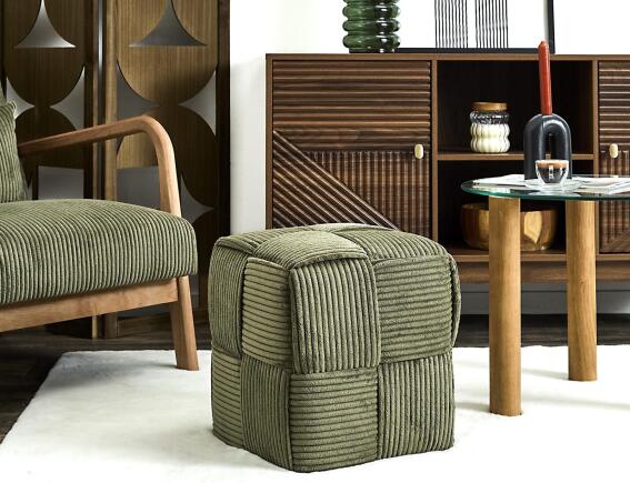 Σκαμπό Πουφ Scott Home Deco Factory με διαστάσεις 36x36x38cm - Green