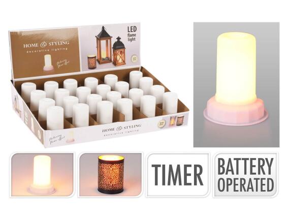 Home & Styling Διακοσμητικό Κερί LED  με διαστάσεις 7.5x7.5x9.5cm