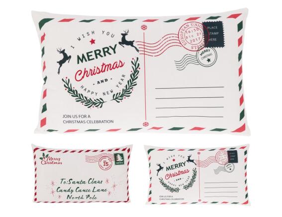 Διακοσμητικό Μαξιλάρι Χριστουγεννιάτικο Γράμμα με διαστάσεις 50x30cm - White - Σε 2 επιλογές σχεδίου