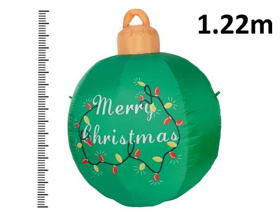 Χριστουγεννιάτικη Φουσκωτή Μπάλα με φωτισμό LED και ύψος 1.22m