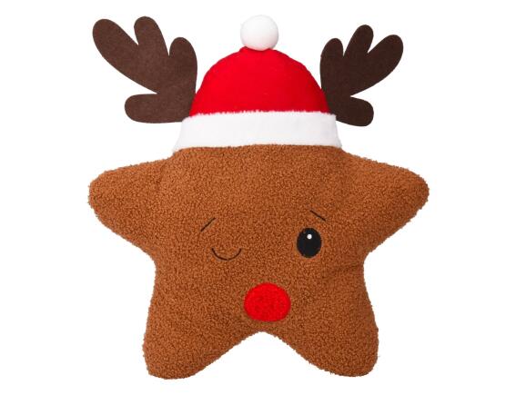 Διακοσμητικό Μαξιλάρι Αστέρι - Τάρανδος με διαστάσεις 38x10x43cm - Brown