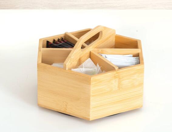 5five Περιστρεφόμενο Κουτί Αποθήκευσης για τσάι απύ ξύλο, με 6 θέσεις και διαστάσεις 22x19.3x12.5cm