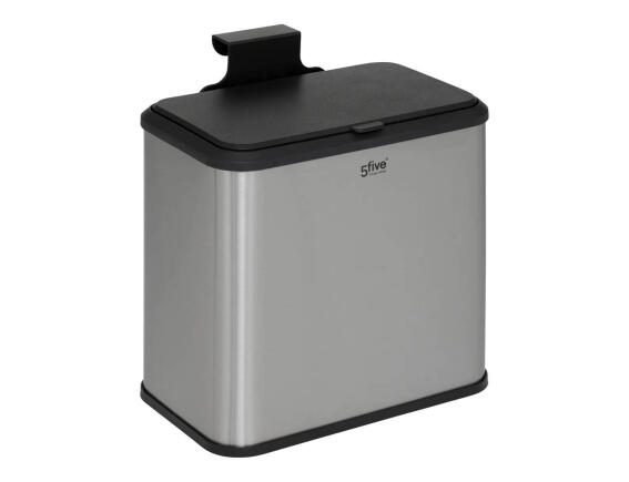 5five Καλάθι απορριμμάτων για ντουλάπι, με χωρητικότητα 5L και διαστάσεις 25.5x15.5x24.5cm - Ασημί