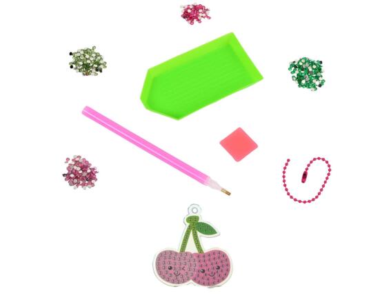 Colorem  Παιδικό Σετ Χειροτεχνίας με διαμαντάκια Lovely Cherries με διαστάσεις 5.6x6.3cm - Περιλαμβάνεται μπρελόκ - Ηλικίες 6 ετών και άνω