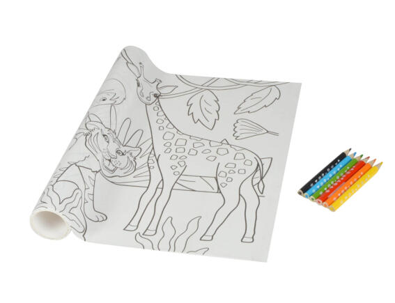 Colorem  Αυτοκόλλητο Ρολό Ζωγραφικής Jungle με ξυλομπογιές και διαστάσεις 206x30cm - 7 τεμάχια