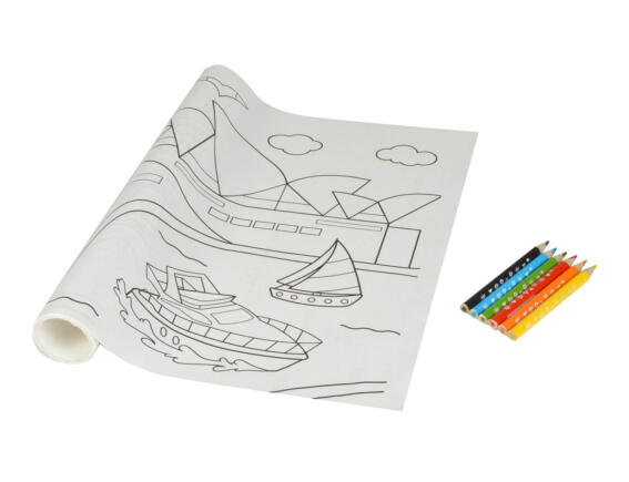 Colorem  Αυτοκόλλητο Ρολό Ζωγραφικής Travel με ξυλομπογιές και διαστάσεις 206x30cm - 7 τεμάχια