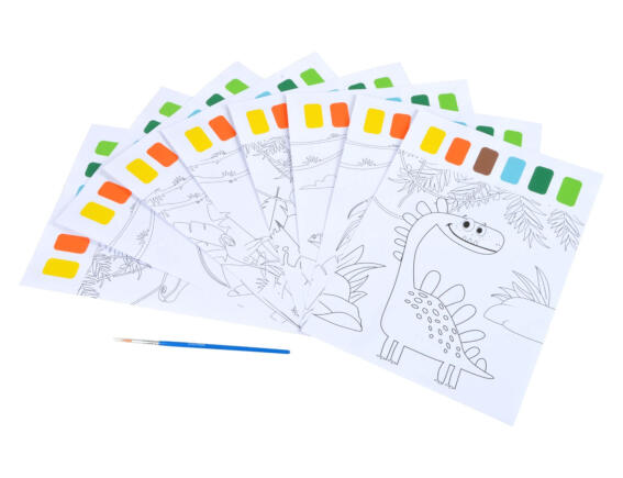 Colorem  Σετ Μαγικής Ζωγραφικής Δεινόσαυροι με διαστάσεις 21x28.5cm - Περιλαμβάνονται πινέλο και χρώματα - Ηλικίες 6 ετών και άνω - 8 τεμάχια