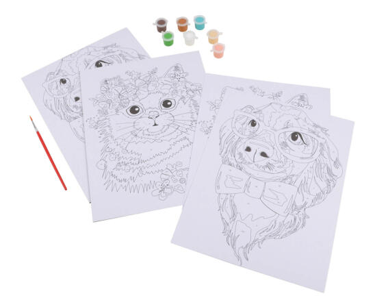 Colorem  Σετ Ζωγραφικής με αριθμούς Γάτα & Σκύλος - Ηλικίες 8 ετών και άνω - Περιλαμβάνονται χρώματα και πινέλα