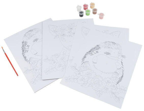 Colorem  Σετ Ζωγραφικής με αριθμούς Ελάφι & Σκαντζόχοιρος - Ηλικίες 8 ετών και άνω - Περιλαμβάνονται χρώματα και πινέλα