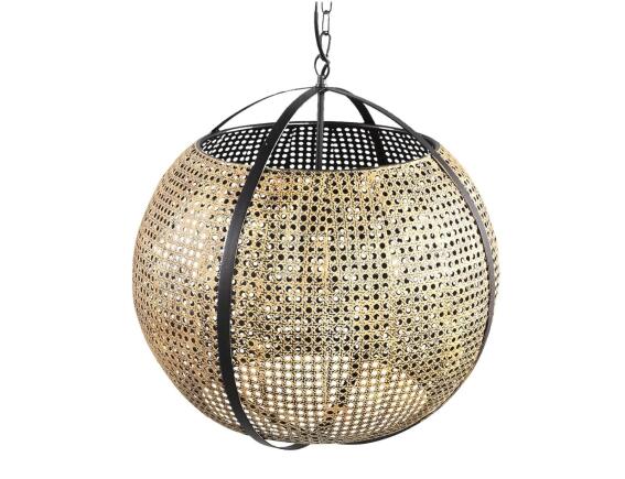 PTMD Luxury Living Φωτιστικό Οροφής Bayu  Μονόφωτο, με λαμπτήρα E27 και διαστάσεις 50x50x55cm - Black/Beige